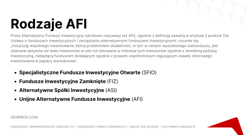 Rodzaje AFI - Alternatywne Fundusze Inwestycyjne — czym są i w co inwestują